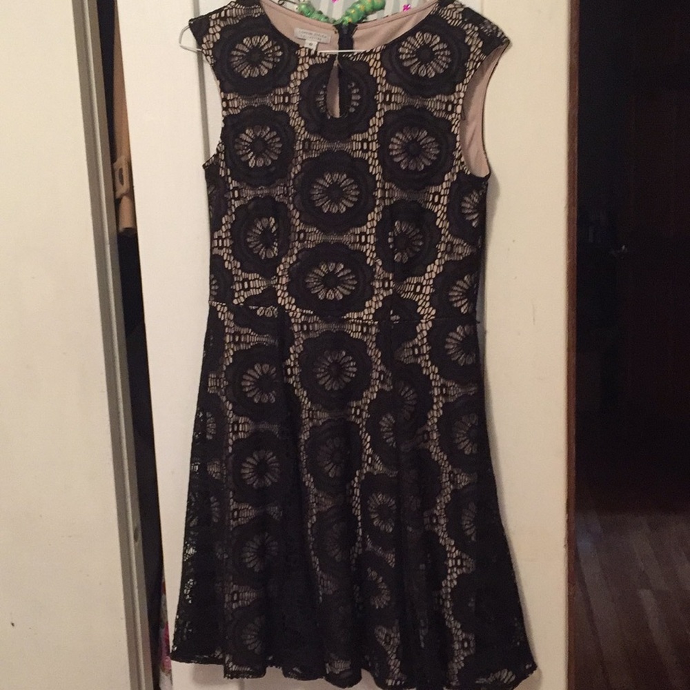 Floral Lace Black Dress
